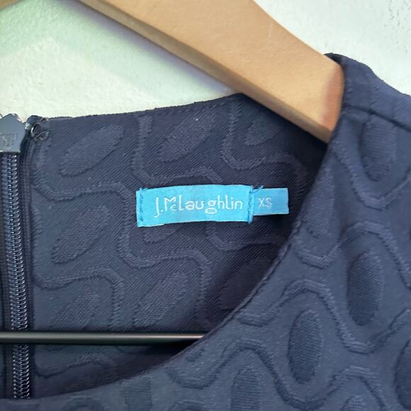 J. McLaughlin Mini Wave Bubble Jacquard Swing Dress Navy Size XS - Picture 8 of 8